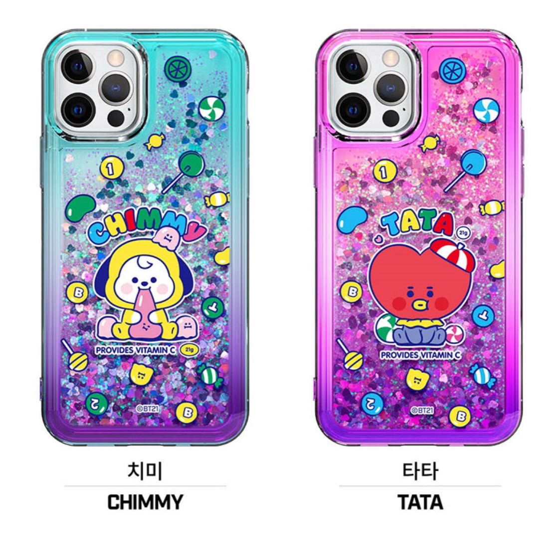 BT21 Official Jelly Candy Bling Aqua Case (For Galaxy) - K-STAR