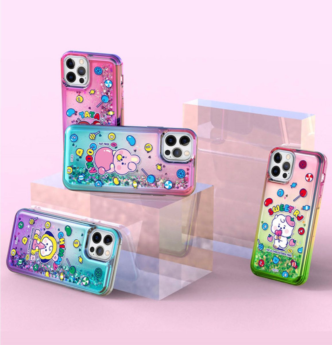 BT21 Official Jelly Candy Bling Aqua Case (For iPhone) - K-STAR