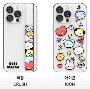 BT21 Official Minini Clear Case (iPhone and Galaxy) - K-STAR