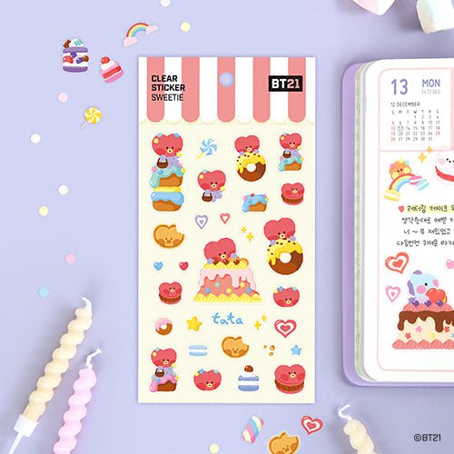 BT21 Official Minini Clear Sticker Sweetie Version 7SET - K-STAR