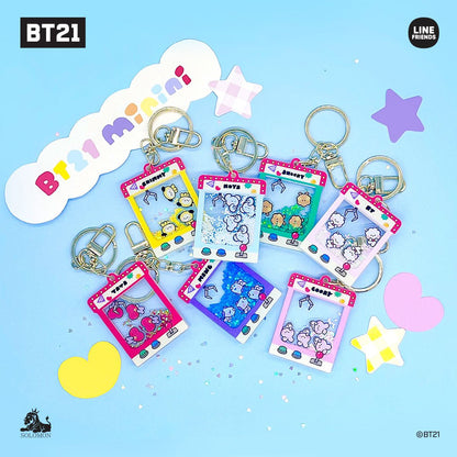 BT21 Official Minini Moving Glitter Key Holder - K-STAR