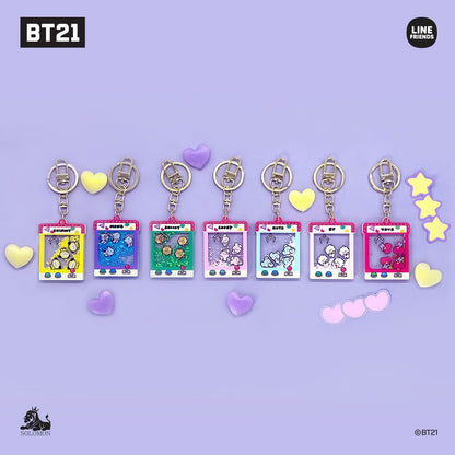 BT21 Official Minini Moving Glitter Key Holder - K-STAR