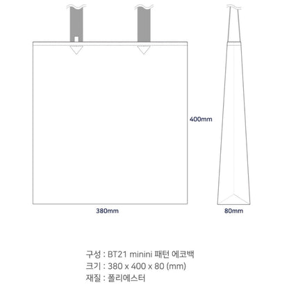 BT21 Official Minini Pattern Eco Bag - K-STAR