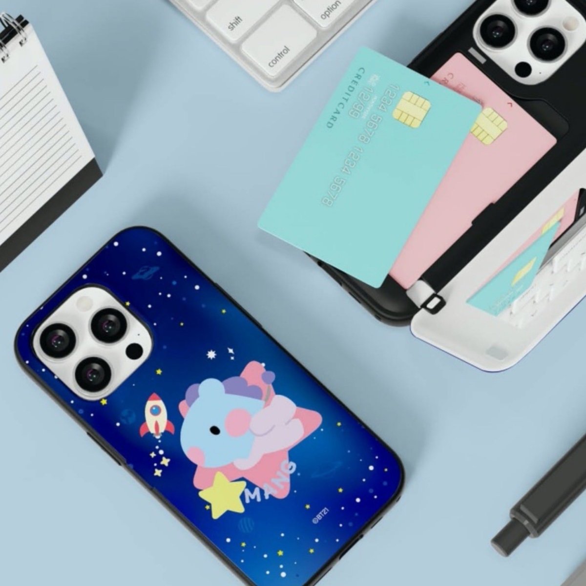 BT21 Official minini Space Magnet Card Bumper Case for iPhone - K-STAR