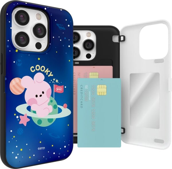BT21 Official minini Space Magnet Card Bumper Case for iPhone - K-STAR
