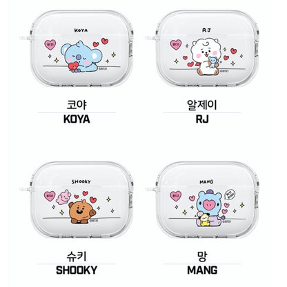 BT21 Official My Little Buddy Clear Slim Case for AirPods & Buds - K-STAR