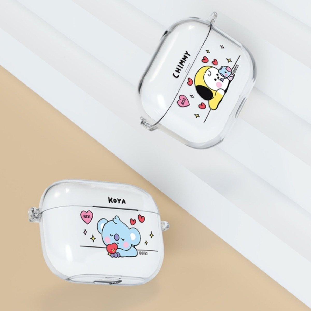 BT21 Official My Little Buddy Clear Slim Case for AirPods & Buds - K-STAR