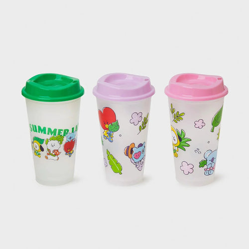 BT21 Official Summer Reusable Cup 472ml 3pcs SET - K-STAR