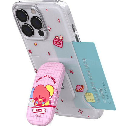 BT21 Party Time Click Stand Tok Clear Slim Card Case( iPhone and Galaxy) - K-STAR