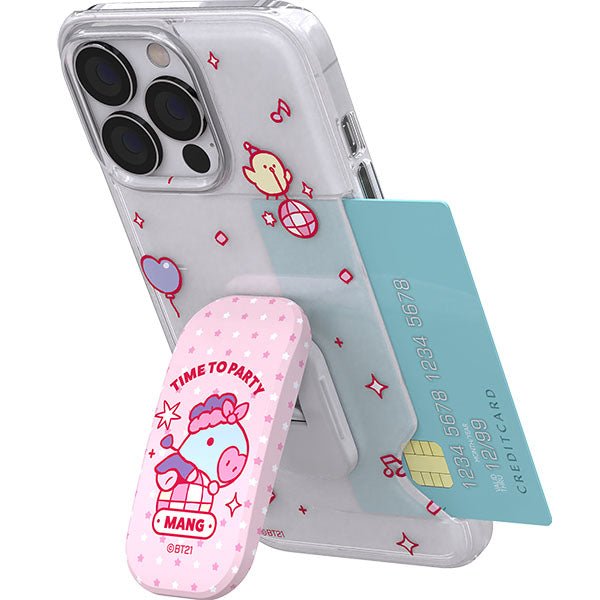 BT21 Party Time Click Stand Tok Clear Slim Card Case( iPhone and Galaxy) - K-STAR