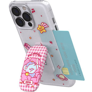BT21 Party Time Click Stand Tok Clear Slim Card Case( iPhone and Galaxy) - K-STAR