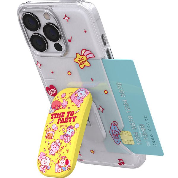 BT21 Party Time Click Stand Tok Clear Slim Card Case( iPhone and Galaxy) - K-STAR