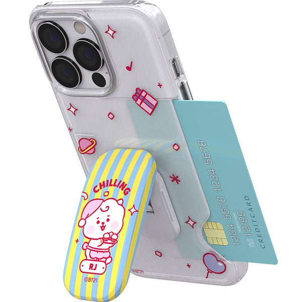 BT21 Party Time Click Stand Tok Clear Slim Card Case( iPhone and Galaxy) - K-STAR