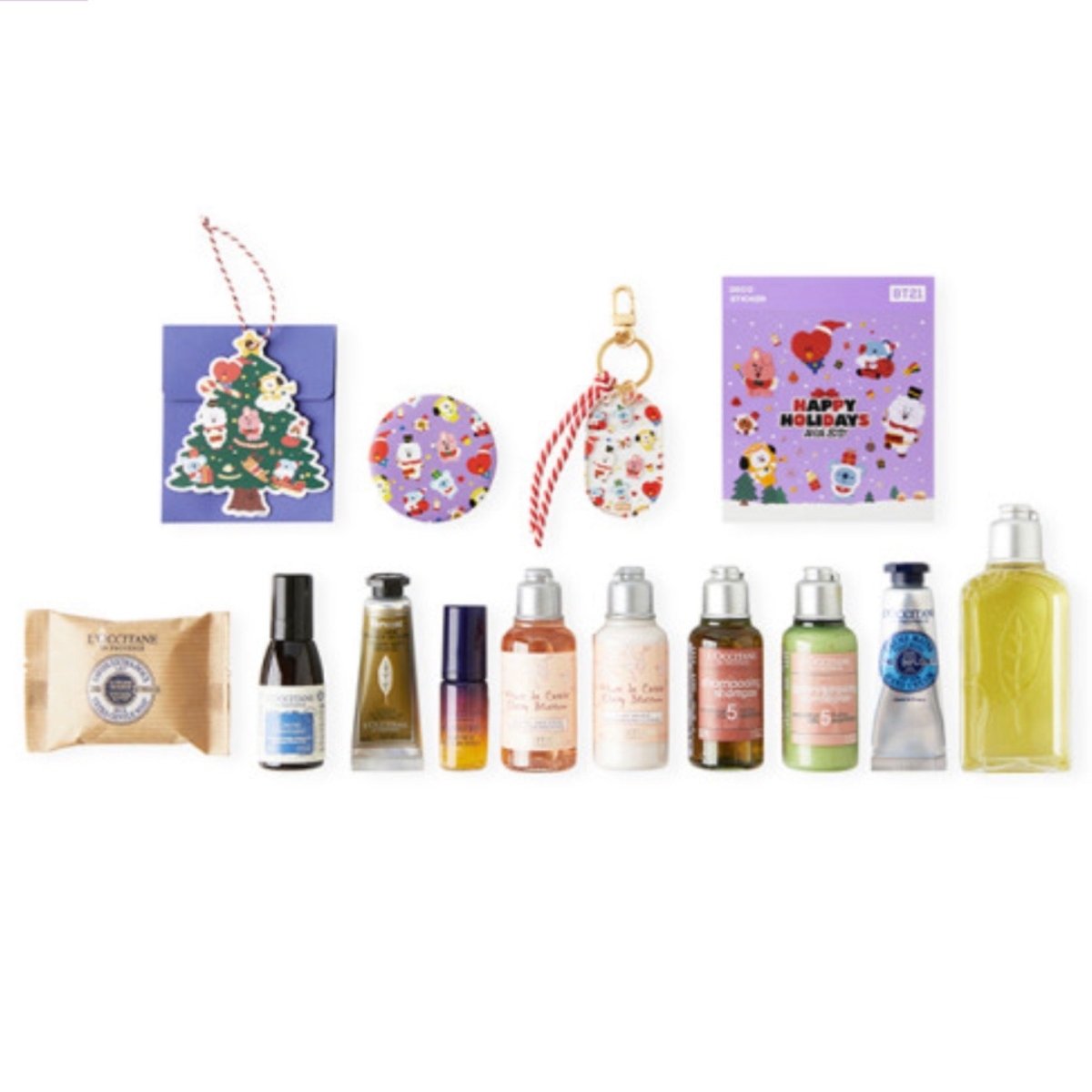 BT21 x L'OCCITANE Collaboration ADVENT CALENDAR with BT21 + 14 BEST Items - K-STAR