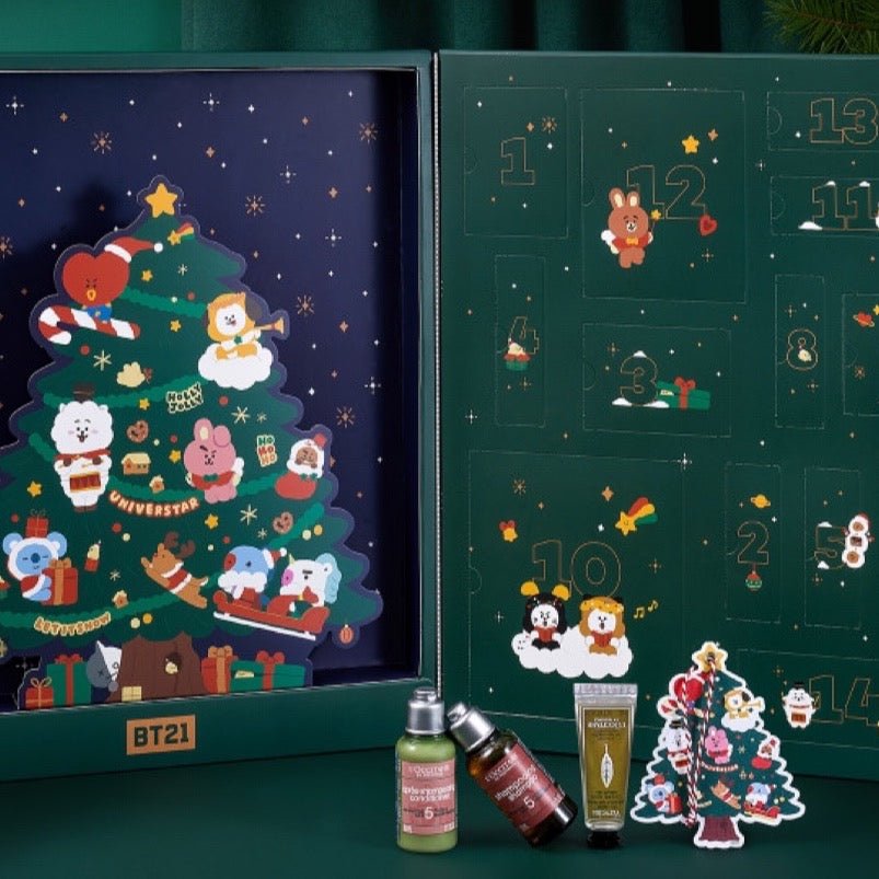 BT21 x L'OCCITANE Collaboration ADVENT CALENDAR with BT21 + 14 BEST Items - K-STAR
