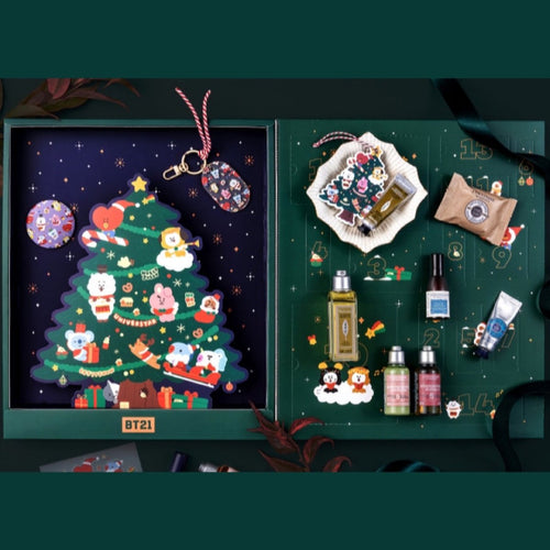 BT21 x L'OCCITANE Collaboration ADVENT CALENDAR with BT21 + 14 BEST Items - K-STAR