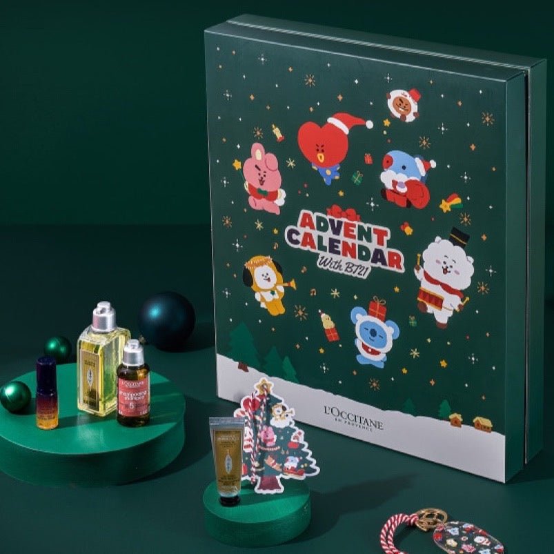 BT21 x L'OCCITANE Collaboration ADVENT CALENDAR with BT21 + 14 BEST Items - K-STAR