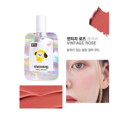 BT21 x STIMMUNG Official Makeup Set Velvet Lip + Face Blusher - K-STAR