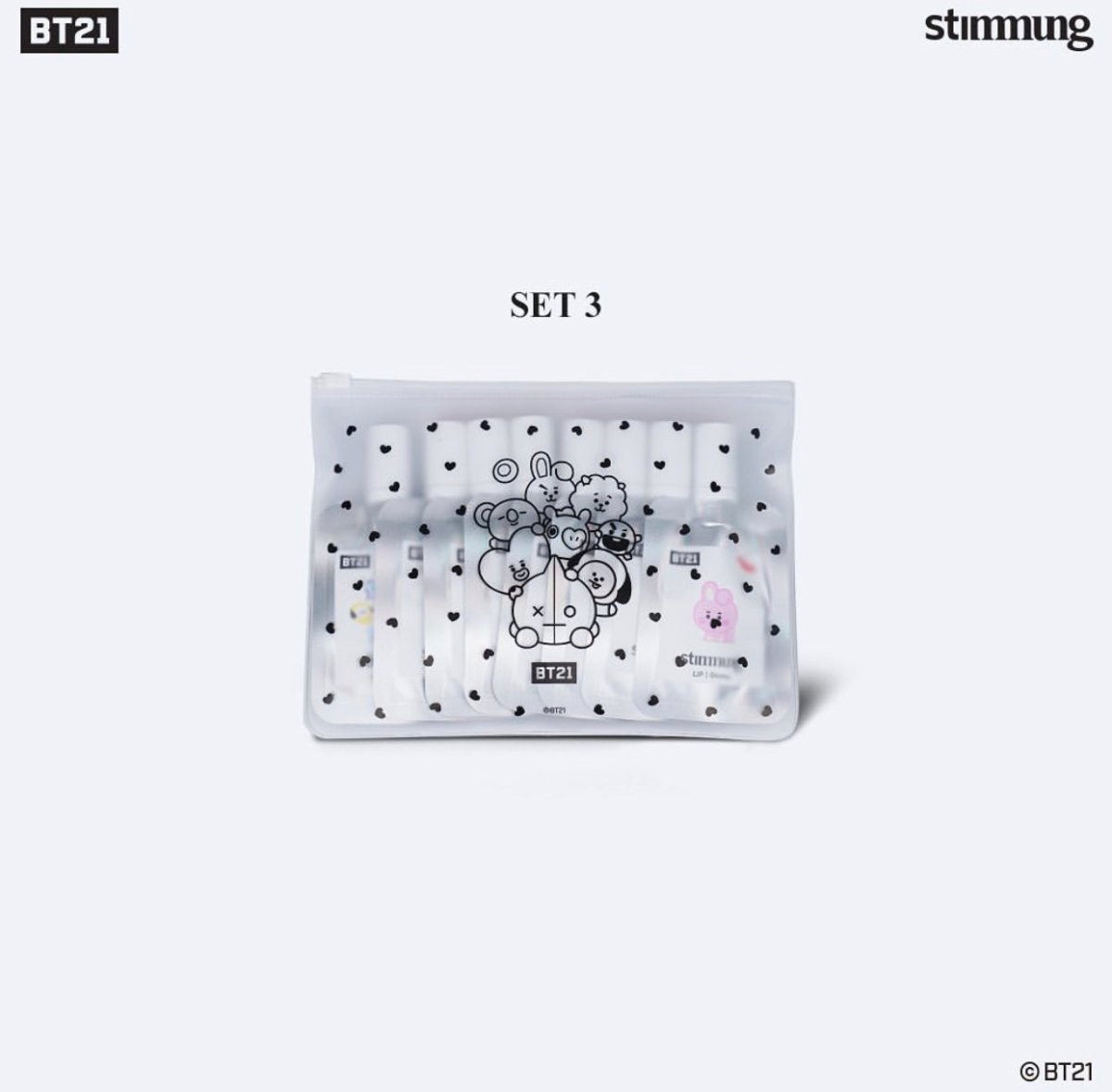 BT21 x STIMMUNG Official Makeup Set Velvet Lip + Face Blusher - K-STAR