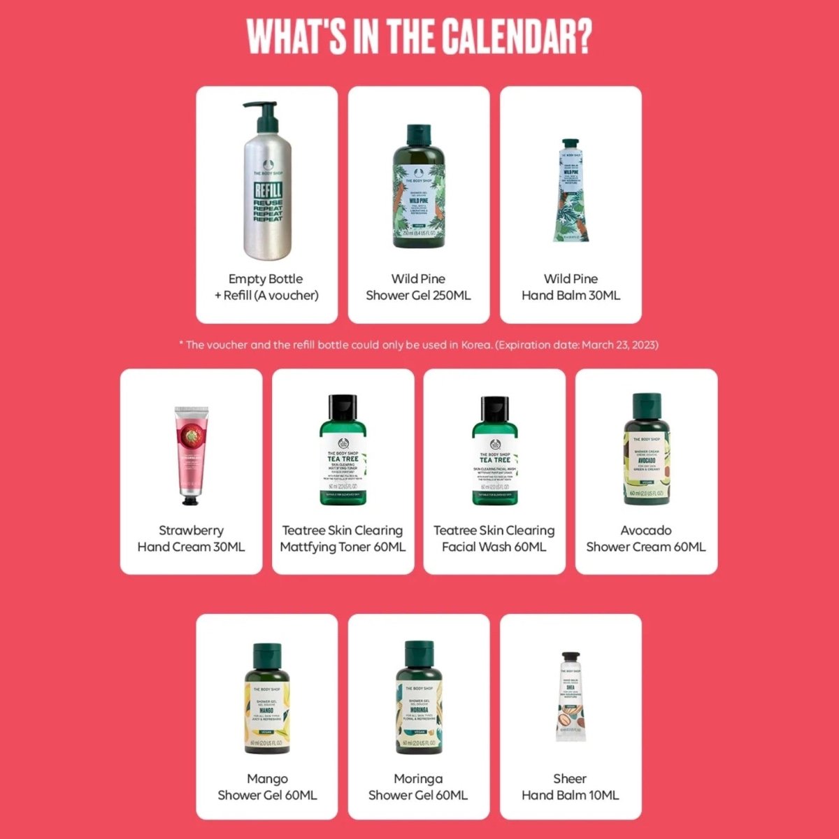 BT21 x THE BODY SHOP - Holiday Advent Calendar (Free Express Shipping) - K-STAR