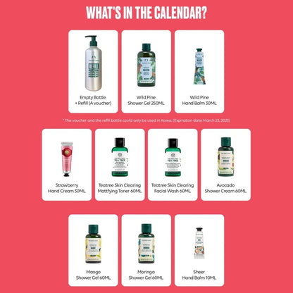 BT21 x THE BODY SHOP - Holiday Advent Calendar (Free Express Shipping) - K-STAR