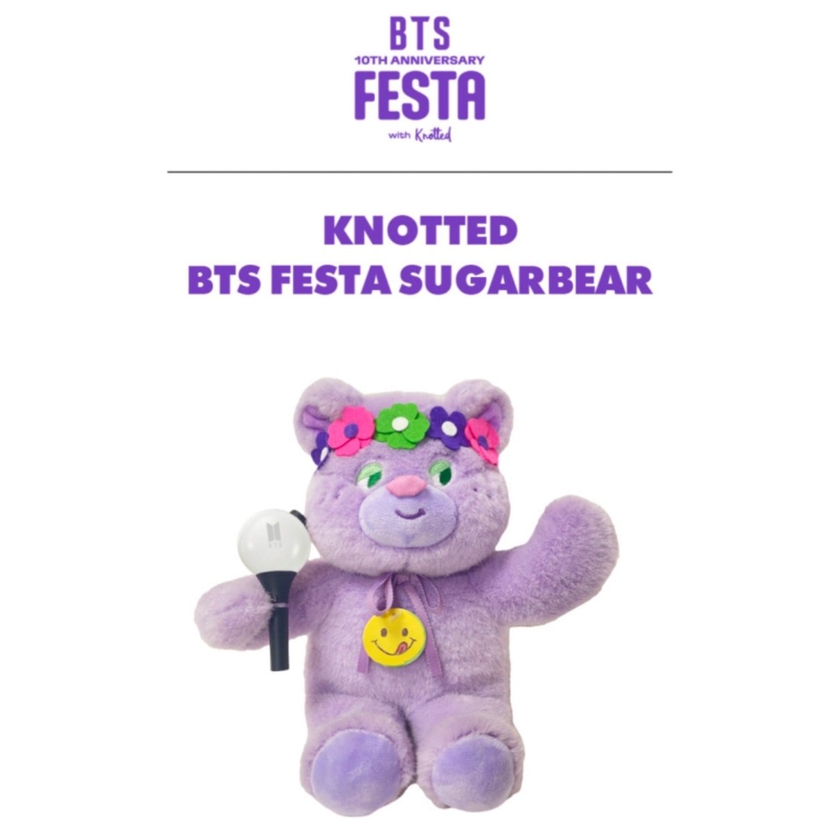 BTS 10th Anniversary BTS FESTA SUGAR BEAR with KNOTTED – K-STAR