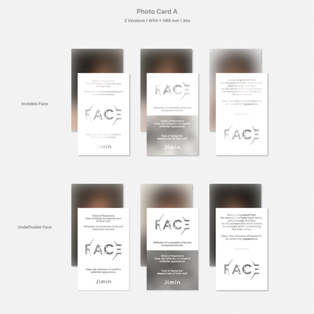 SET 3 VERSIONES] Jimin (BTS) 'Face' (Set) + 'Face' (Weverse Albums ve –  ktreasureshophn