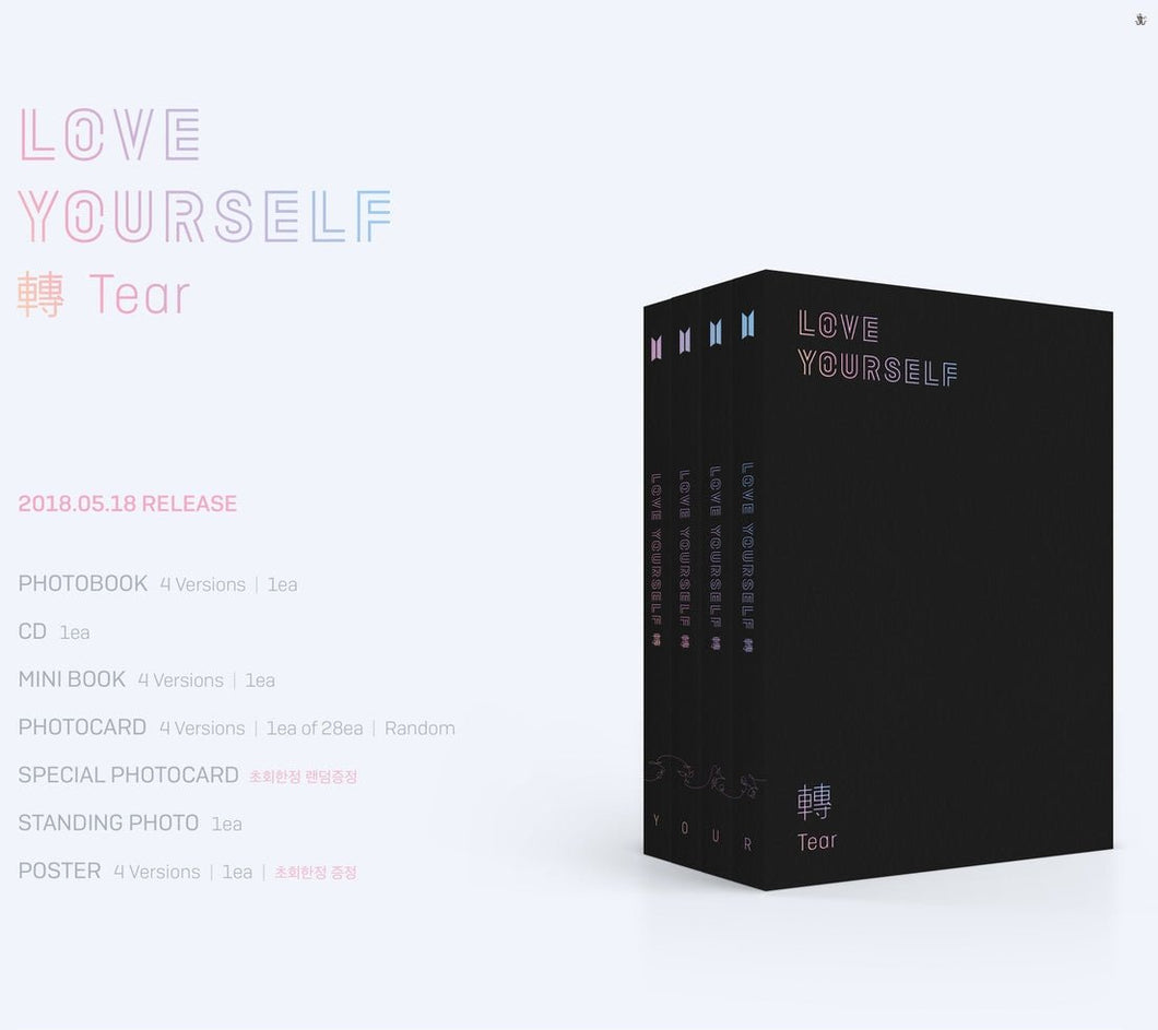 BTS - LOVE YOURSELF 轉 [Tear] (You can Choose Ver + Free Shipping