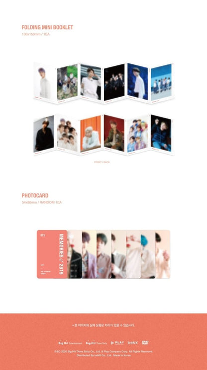 BTS MEMORIES OF 2019 DVD (Free Express Shipping) - K-STAR