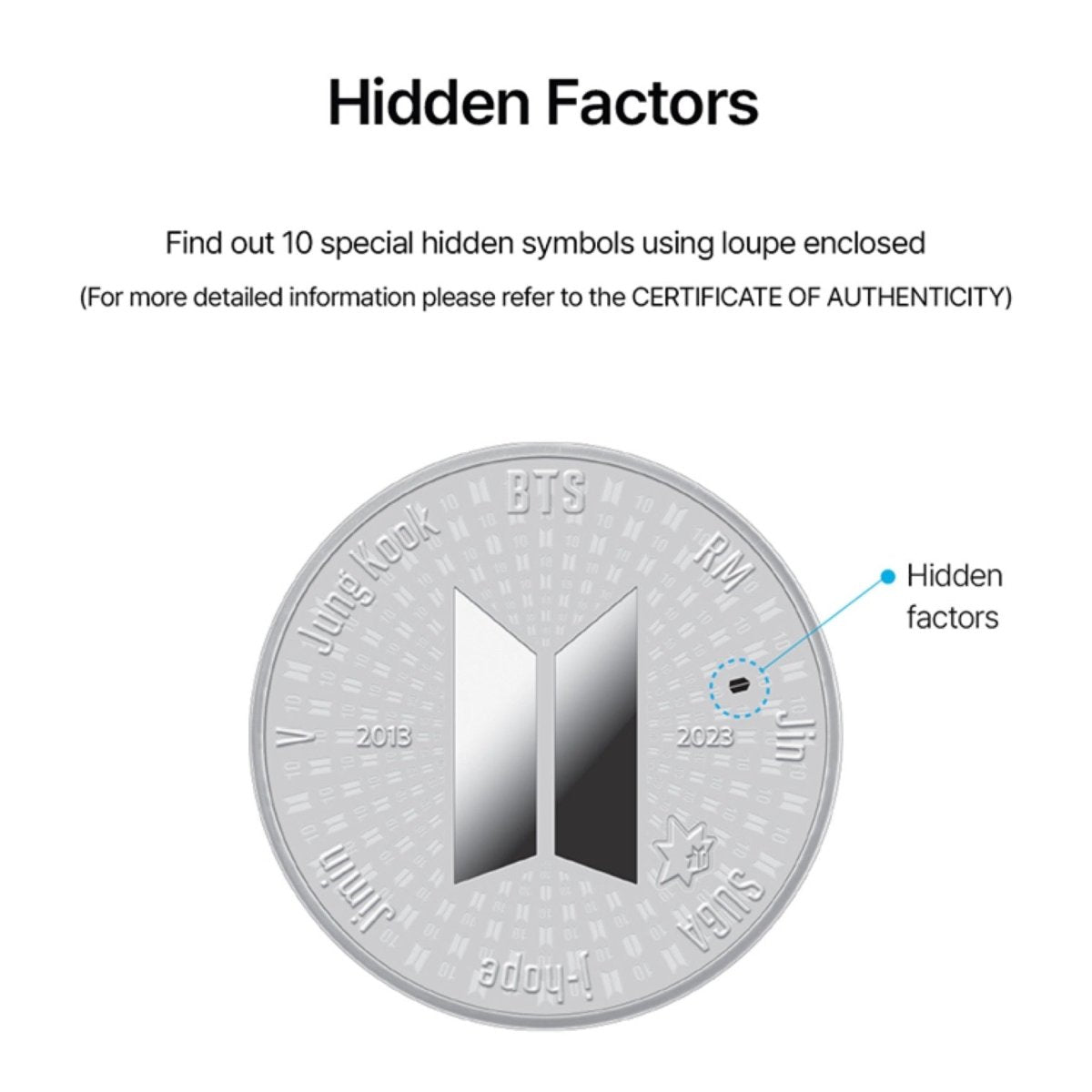 BTS OFFICIAL 10TH ANNIVERSARY MEDAL (SILVER 1/2 OZ) - APR - K-STAR
