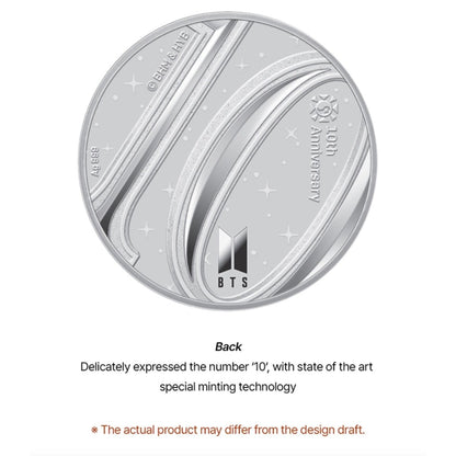 BTS OFFICIAL 10TH ANNIVERSARY MEDAL (SILVER 1/2 OZ) - APR - K-STAR