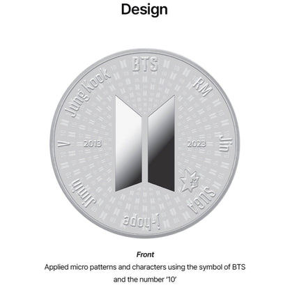 BTS OFFICIAL 10TH ANNIVERSARY MEDAL (SILVER 1/2 OZ) - APR - K-STAR