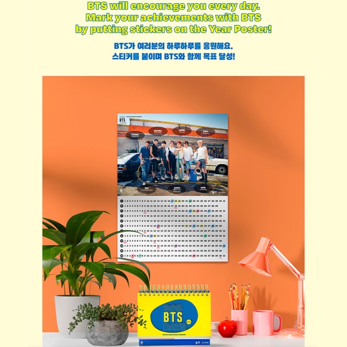 BTS Official 365 BTS Days Calendar Global Edition (Korean Expressions Calendar) - K-STAR