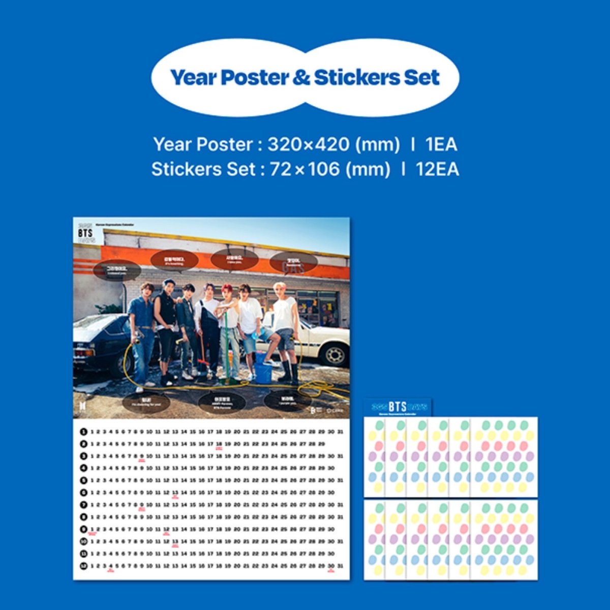 BTS Official 365 BTS Days Calendar Global Edition (Korean Expressions Calendar) - K-STAR