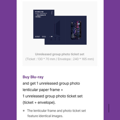 BTS OFFICIAL World Tour Love Yourself: SPEAK YOURSELF THE FINAL BLU-RAY - K-STAR