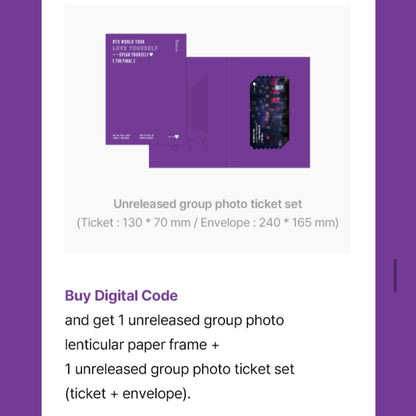 BTS OFFICIAL World Tour Love Yourself: SPEAK YOURSELF THE FINAL DIGITAL CODE - K-STAR