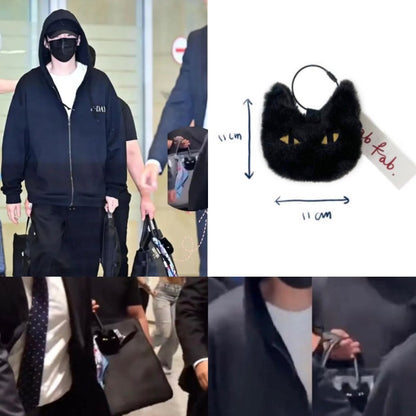 BTS SUGA Big Black Cat Keyring - K-STAR