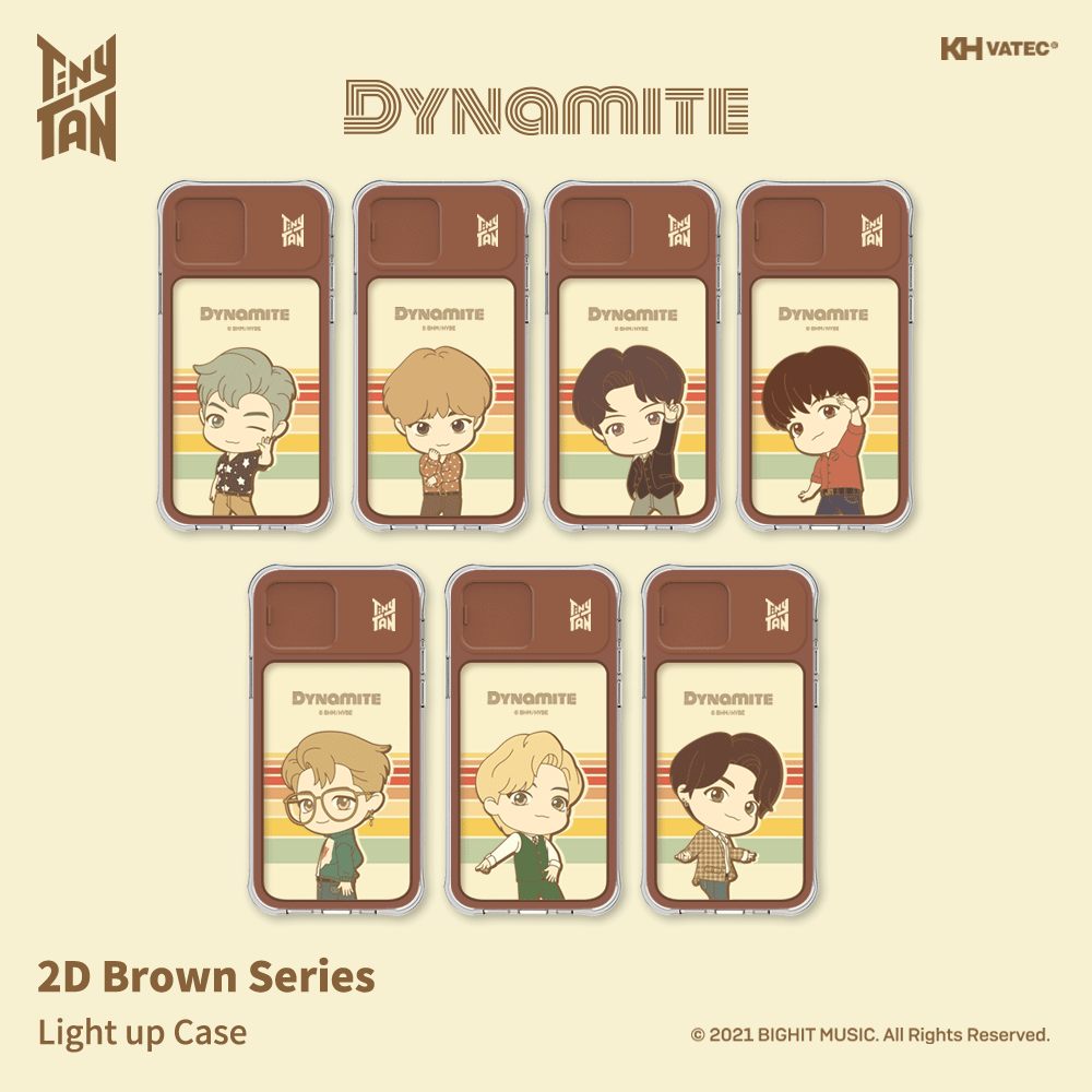 BTS TinyTAN Official Dynamite 2D Light up Case (iPhone and Galaxy) - K-STAR