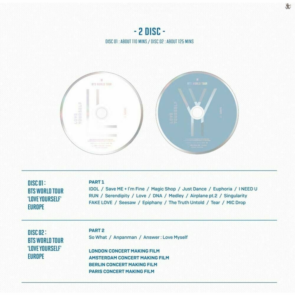 BTS World Tour LOVE YOURSELF in EUROPE DVD (Free Shipping) - K-STAR