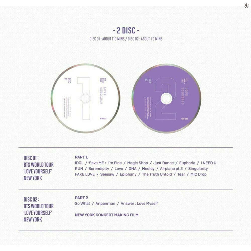 BTS World Tour LOVE YOURSELF in NEW YORK DVD (Free Shipping) - K-STAR
