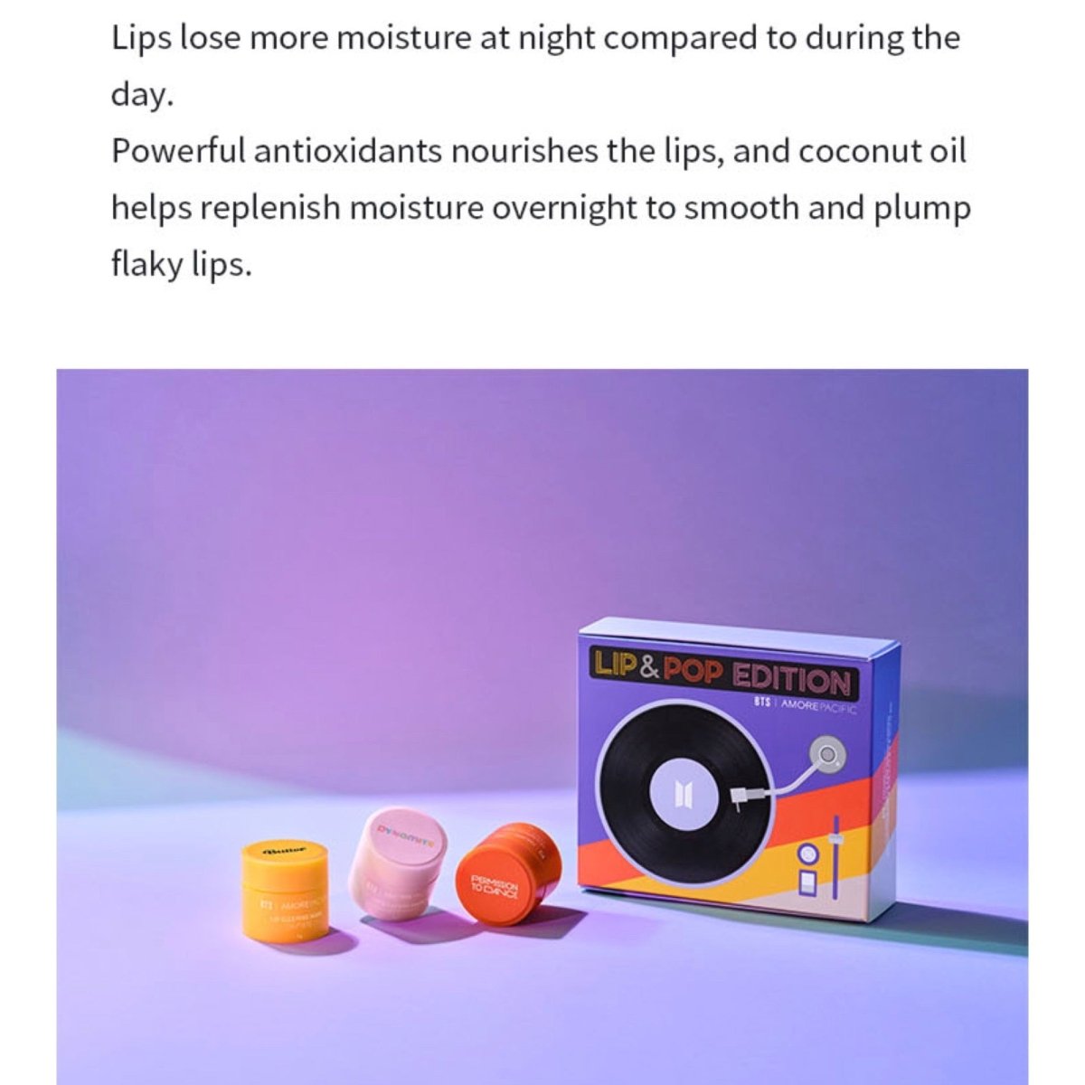BTS x AMOREPACIFIC Lip & Pop Edition Sleeping Mask SET – K-STAR