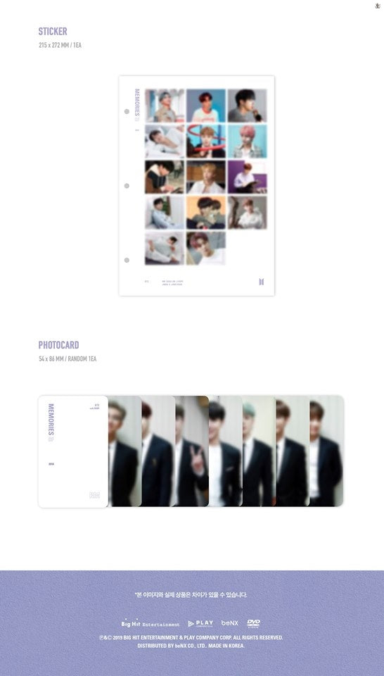 BTS MEMORIES OF 2018 DVD (Free Shipping)