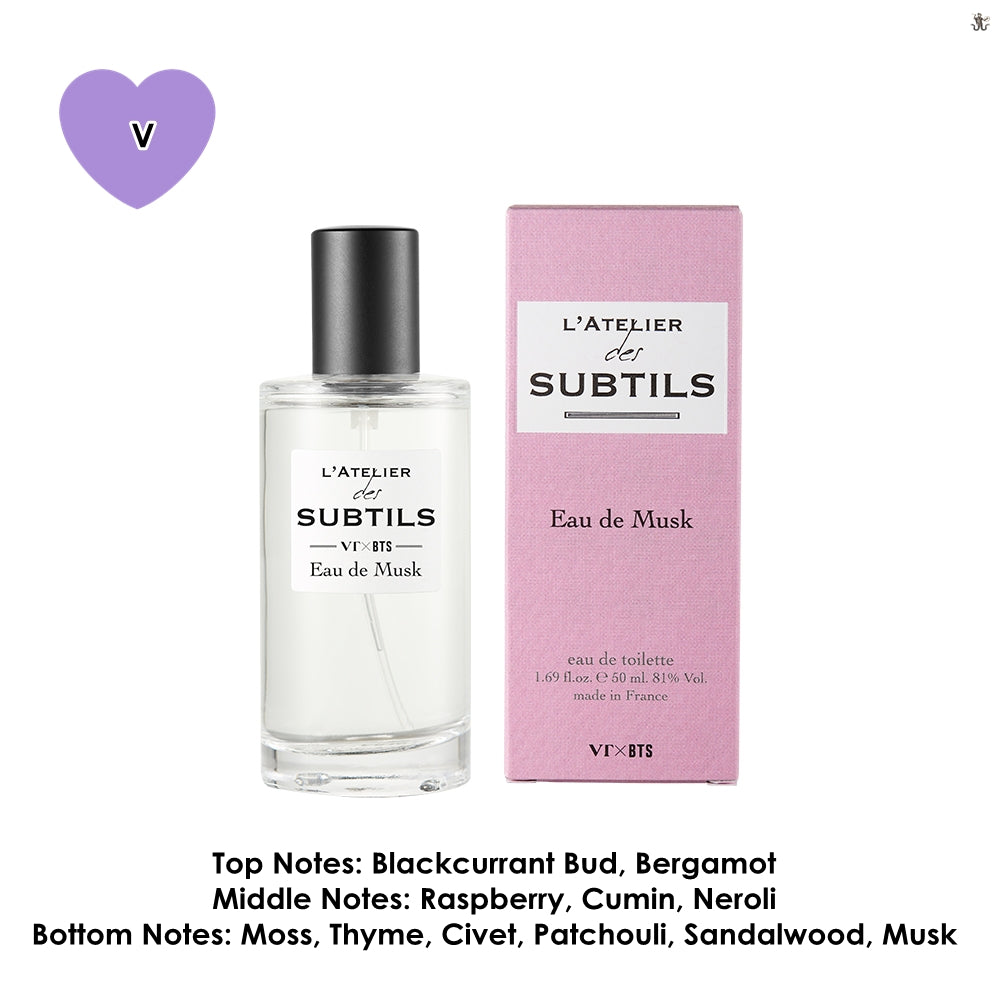 [VT COSMETICS X BTS] L'ATELIER des SUBTILS Perfume +15 BTS Postcards + Outbox + Acrylic Stand Member (Random) + Shipping by FedEx.