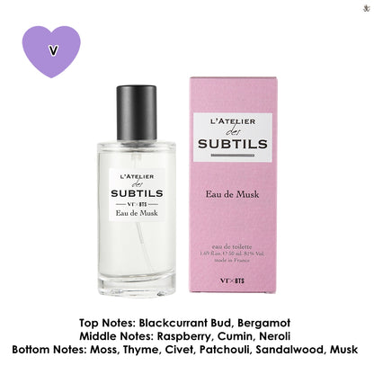 [VT COSMETICS X BTS] L'ATELIER des SUBTILS Perfume +15 BTS Postcards + Outbox + Acrylic Stand Member (Random) + Shipping by FedEx.