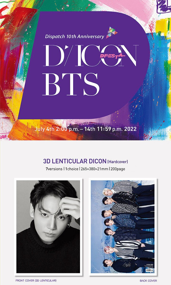 DICON D’FESTA BTS : Dispatch 10th Anniversary Special Photobook Lenticular Cover + Deco Book (You Can Choose Member) - K-STAR
