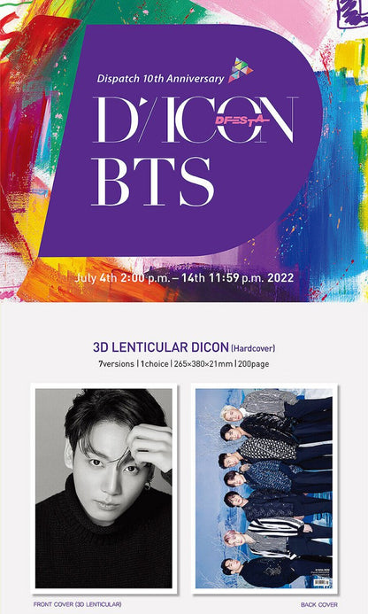 DICON D’FESTA BTS : Dispatch 10th Anniversary Special Photobook Lenticular Cover + Deco Book (You Can Choose Member) - K-STAR