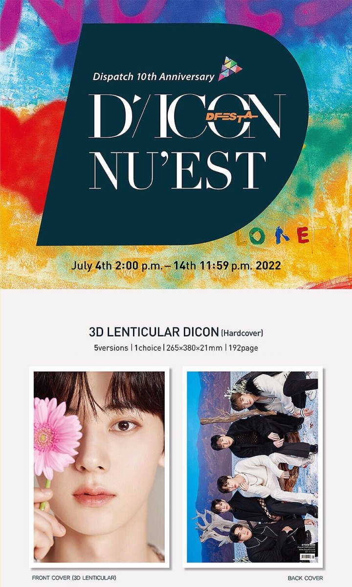 DICON D’FESTA NU’EST : Dispatch 10th Anniversary Special Photobook Lenticular Cover + Deco Book (You Can Choose Member) - K-STAR