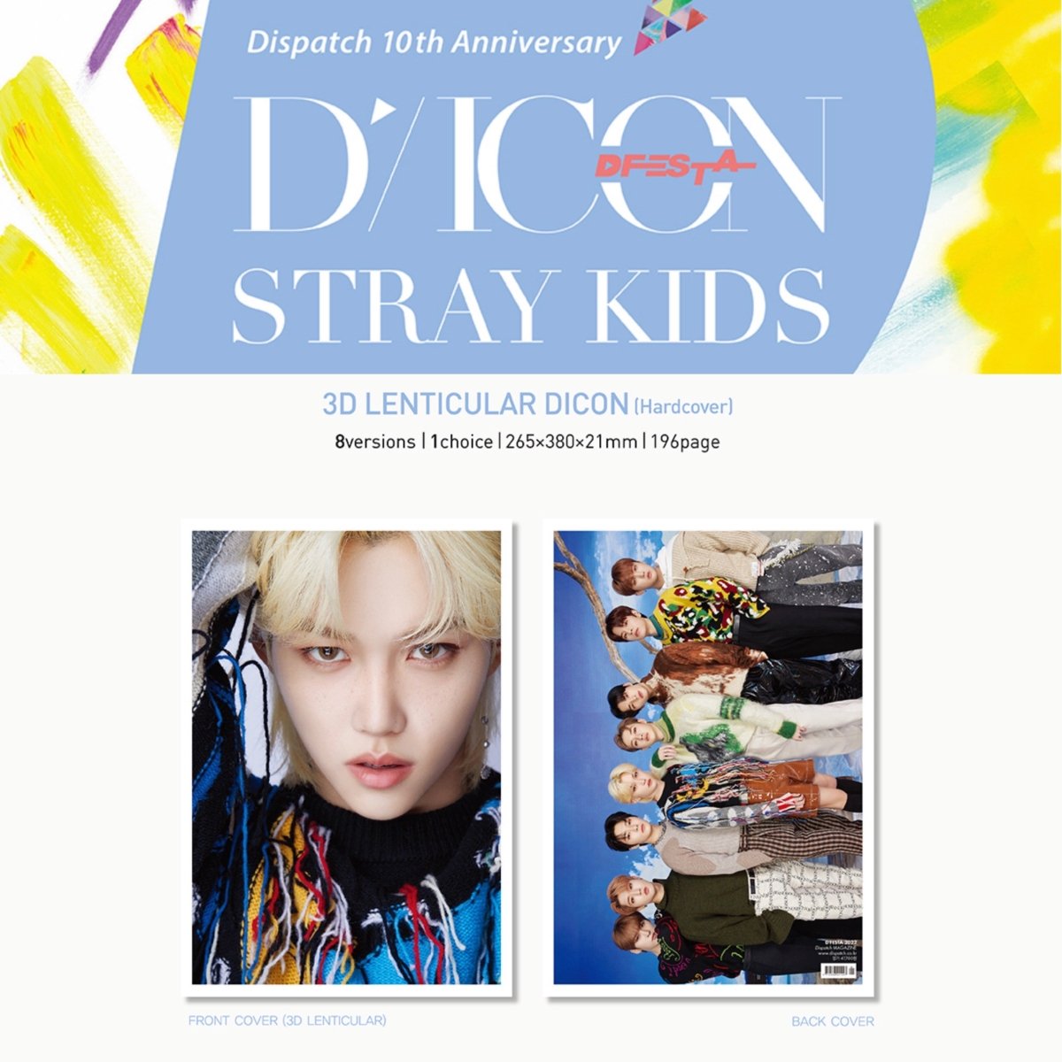 DICON D’FESTA STRAY KIDS : Dispatch 10th Anniversary Special Photobook Lenticular Cover + Deco Book (You Can Choose Member) - K-STAR