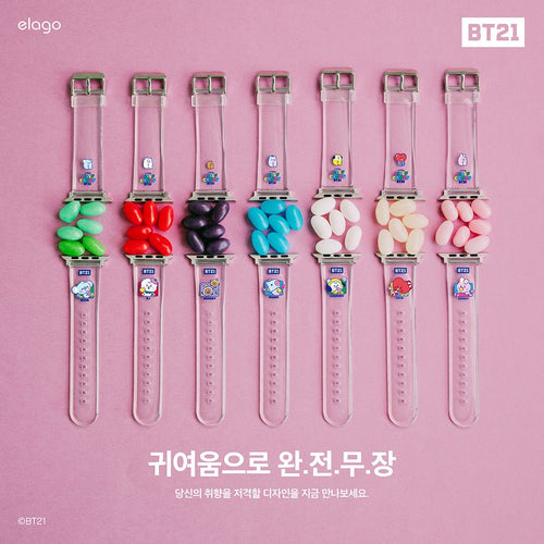 [ELAGO] BT21 Baby Jelly Candy Apple Watch Strap - K-STAR