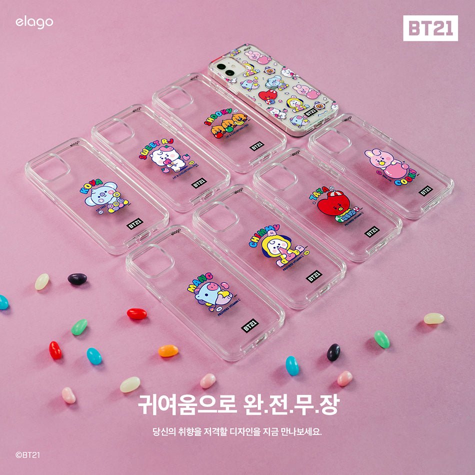 [ELAGO] BT21 Baby Jelly Candy iPhone Case - K-STAR